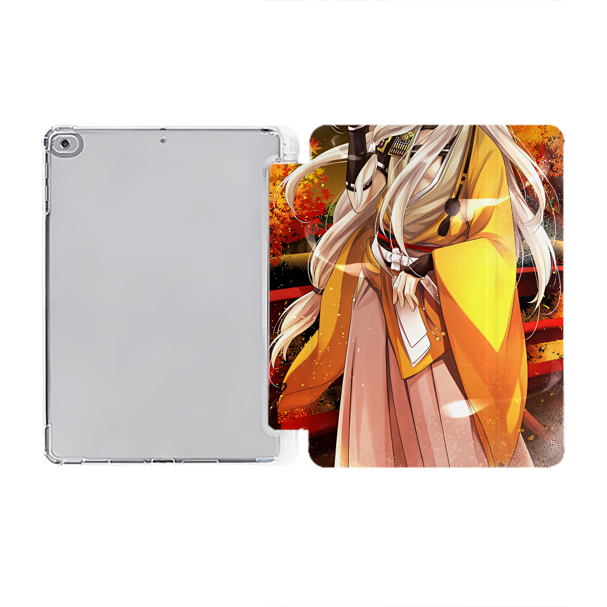 （画像用） 刀剣乱舞 Touken Ranbu IPad ケース ペン収納付き 三つ折りスタンド PUレザー×シリコン 対応機種9.5/10.5/10.9インチ